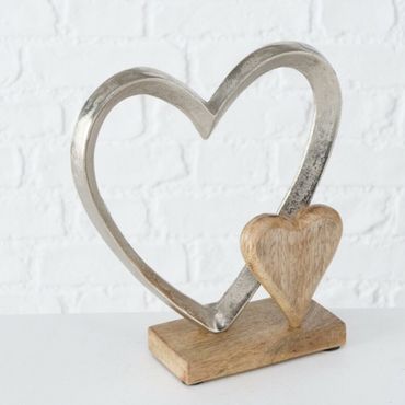 Dekoaufsteller Carolyn Herz Aluminium Hochzeit  22 cm