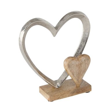 Dekoaufsteller Carolyn Herz Aluminium Hochzeit  22 cm