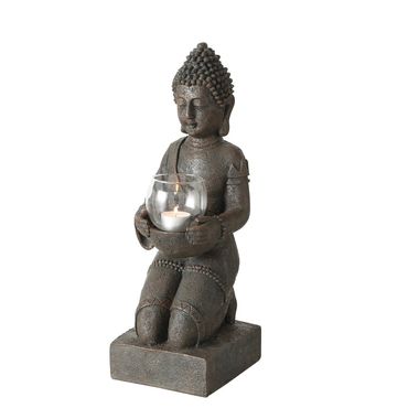 Buddha Statue Windlichthalter Kerzenständer Dekofigur H 44 cm 5989500