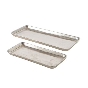 Dekoschale Vendi Aluminium L. 29 /40 cm silber 2er Set