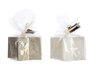 Wachskerze Stern beige /weiß 10 x 7 cm Stückpreis