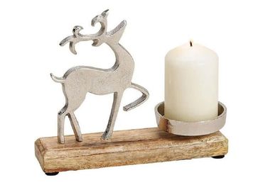 Kerzenhalter Elche Hirsch Metall Mango Stück