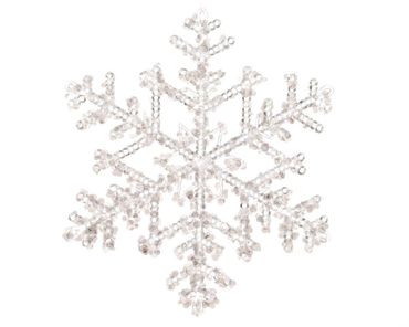Hänger Flocke Schneeflocke geeist transparent  Baumschmuck Weihnachten Ø 18 cm