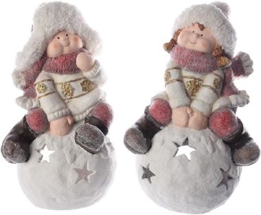Kerzenhalter Kkinder Polymagnesium Junge/ Mädchen H 49 cm Stückpreis