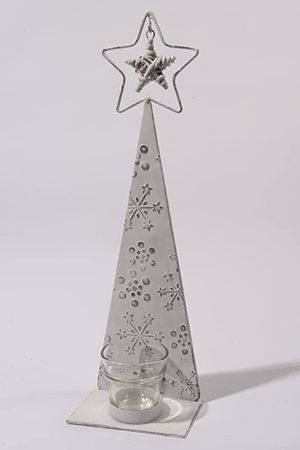 Weihnachtsbaum Metallteelicht Baum weiss  Teelichtbaum 40cm
