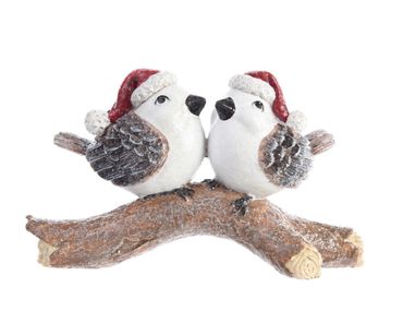 Vögel auf Zweig Deko Figur Polymagnesium