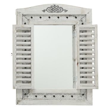 Spiegel Lindsay mit Fensterläden H 73cm Tanne Grau