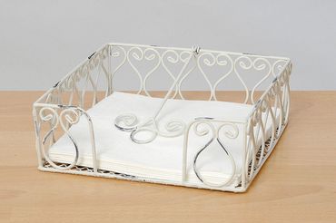 Serviettenhalter Serviettenständer antik Landhausstil weiß shabby look