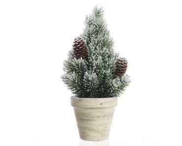 Kunstbaum Tannenbäumchen im Topf verschneit H ca. 30 cm