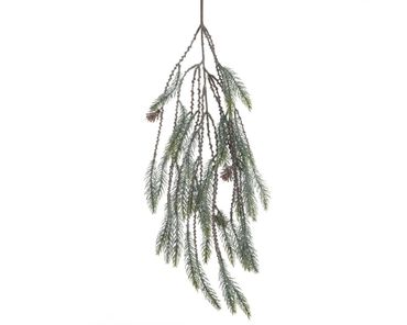 Zweig Dekozweig Kieferzweig mit Zapfen Frost Weihnachten