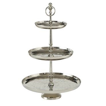Etagere Ties 3 Ebenen Aluminium H 50cm Ø 30cm silber