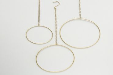 Deko Hänger Kreis Reifen gold Metall Hochzeit Weihnachten L 50 cm 3er Set