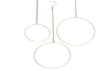 Deko-Hänger Kreis Reifen gold Metall L 50 cm 3er Set