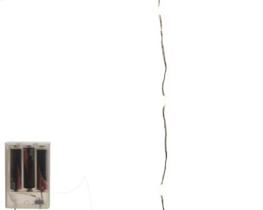 LED Lichterkette micro mit Batterie Silberdraht 1 m  warm weiß