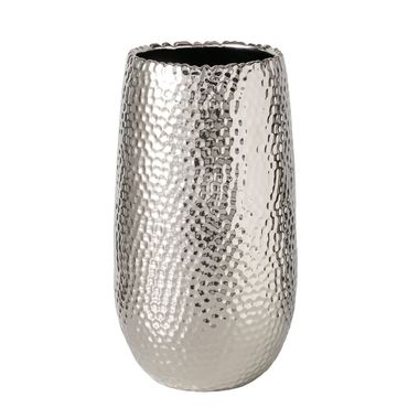 Vase Lajos Blumenvase silber Steingut Ø 17 cm H 31 cm