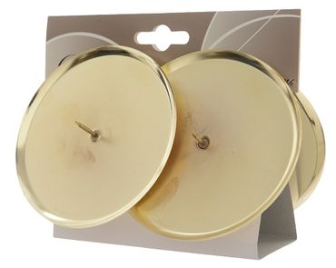 Adventskranzkerzenhalter Adventskerzenhalter Metall Ø 10 cm 4 Stück hell gold glanz
