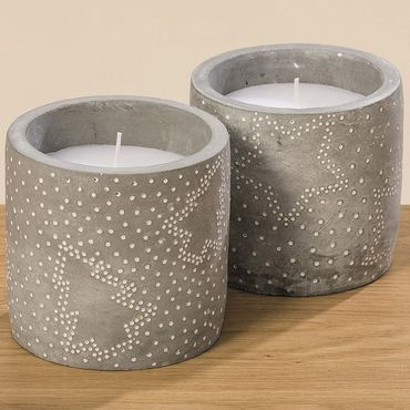 Kerzentopf Windlicht Beton H 11 cm Ø 11 cm Stückpreis