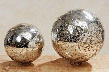 Deko-Kugel Glas silber Ornamente Ø 16 cm Stückpreis