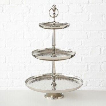 Etagere Detroit 3 Ebenen Aluminium H 48cm  30cm silber 