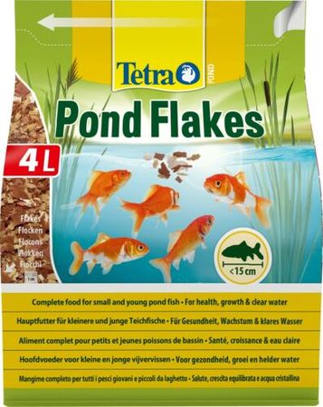 Tetra Pond Flakes Fischfutter Hauptfutter für klene und junge Fische 4 Liter