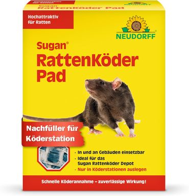 Neudorff Sugan Rattenköder Pad 200 g für Ratten und Mäuse