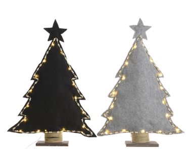 LED PES Baum mit Perlen mit 18 Lichter schwarz
