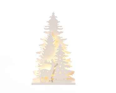 LED Baumlandschaft mit Hirschmotiv Batteriebetrieben