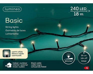 LED Basic-Beleuchtung Outdoor L.1800cm 240L schwarz/warmes weiss