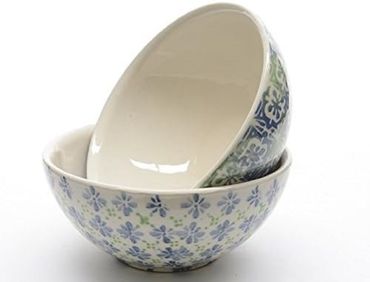 Schale Müslischale Obstschale Terracotta blau grün Ø ca 14cm Setpreis