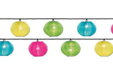 20 LED Lampion Lichterkette bunte Lampions China Laterne Party Garten Strom