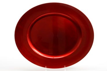 Dekoteller Platzteller Kunststoff dia33cm H.1.5cm rot