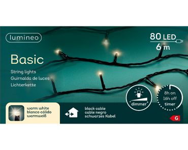 LED Basic-Beleuchtung Outdoor L.600cm 80L schwarz/warmes weiss