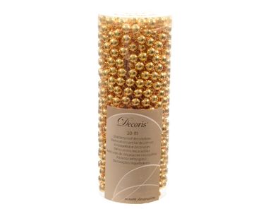 Perlenkette Perlenband Perlengirlande Kunststoff Ø 0,8 cm Länge 10 m hell gold