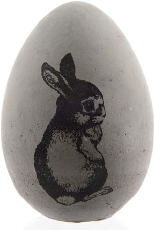 Ei Beton Betonei mit Hasenaufdruck Osterei Dekoei H ca. 9 cm