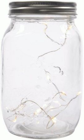 LED Glas Lampe Gartenlicht H 13,5 cm