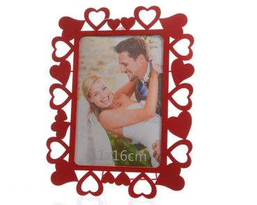 Bilderrahmen Fotorahmen Bilder Fotos Eisen Rahmen Herz rot Hochzeit 17 x 22 cm