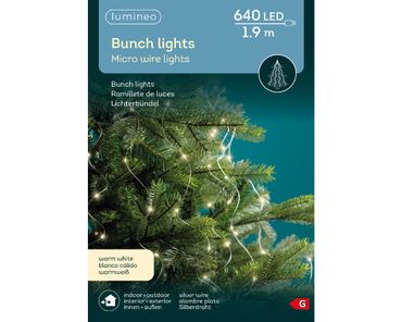 Micro LED Lichtbündel Dauerbetrieb OutdoorL190cm640Lsilber/warm weiß