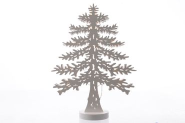 LED Baum-Silhouette Lichtern  Sperrholz weiß  45 cm  batteriebetrieben