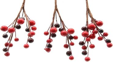 Beeren Zweig Beerenzweig Baumdeko Tischdeko 3er Set