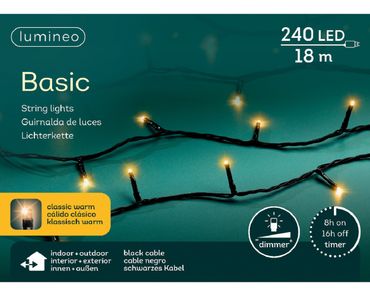 LED Basic-Beleuchtung Outdoor L.1800cm 240L schwarz/klassisch warm