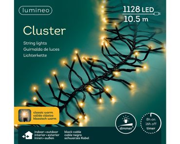 LED Clusterbeleuchtung Outdoor L.1050cm 1128L schwarz/klassisch warm