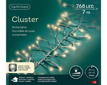 LED Clusterbeleuchtung Outdoor L.700cm 768L transparent/warm weiss