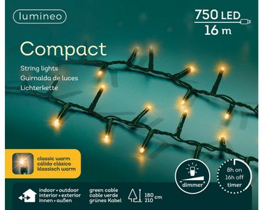 LED Compact Beleuchtung Outdoor L.1600cm 750L grün/klassisch warm