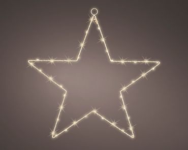 LED Silberstern Dekostern Außenbereich micro 58 cm 80 Lämpchen