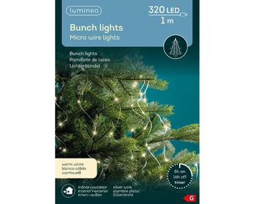 Micro LED Lichterbündel Dauerbetrieb OutdoorL100cm320L warm weiß