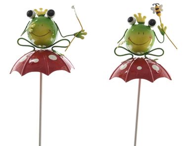 Gartenstecker Frosch Eisen Schirm Stückpreis