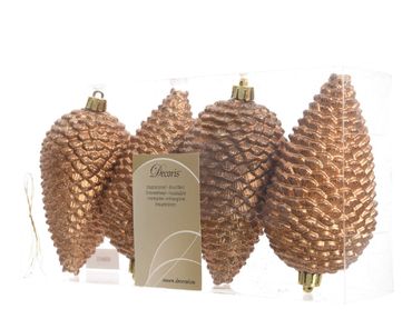Christbaumkugeln Tannenzapfen bruchfest Ø7 cm H12 cm 4 Stück braun
