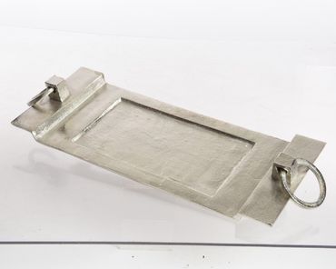 Alu Tablett mit Griff 71 x 24 x 7 cm nickel