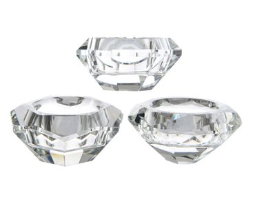Teelicht Glasteelicht Diamant klar Ø 7x 3,5 cm Stückpreis