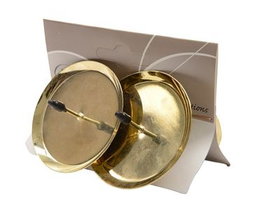 Adventskranzkerzenhalter Adventskerzenhalter Metall Ø 6cm 4Stück hell gold glanz